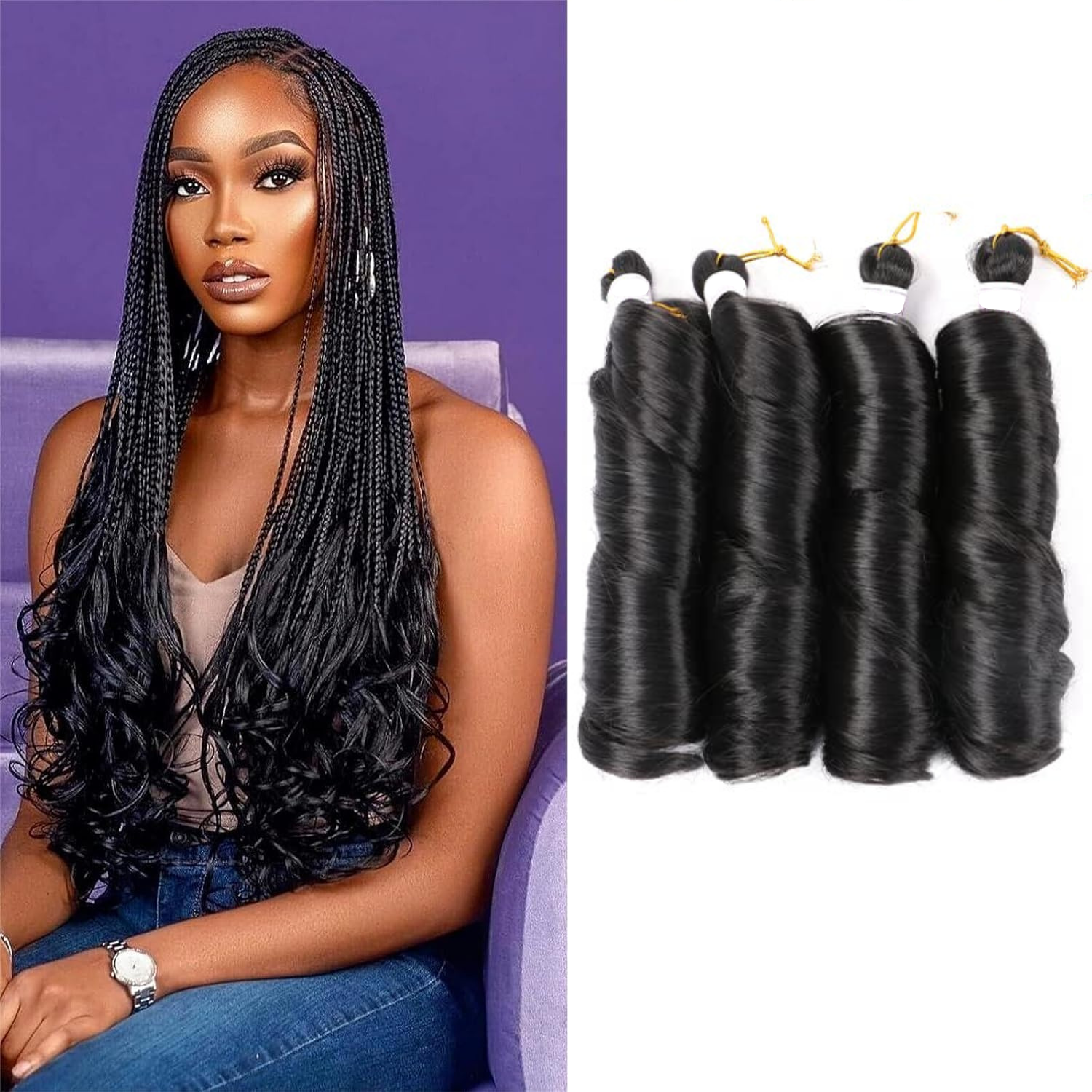 French curl braiding hair