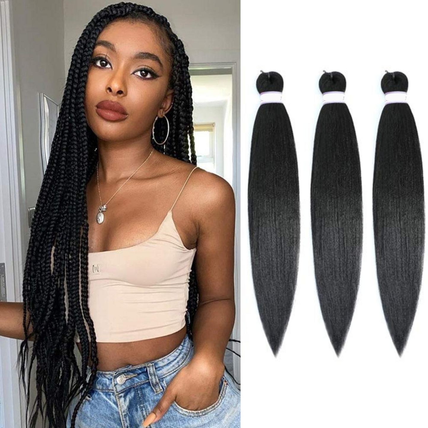 3X Pre-Stretched Braiding Extensions 60" by Belle Afrique